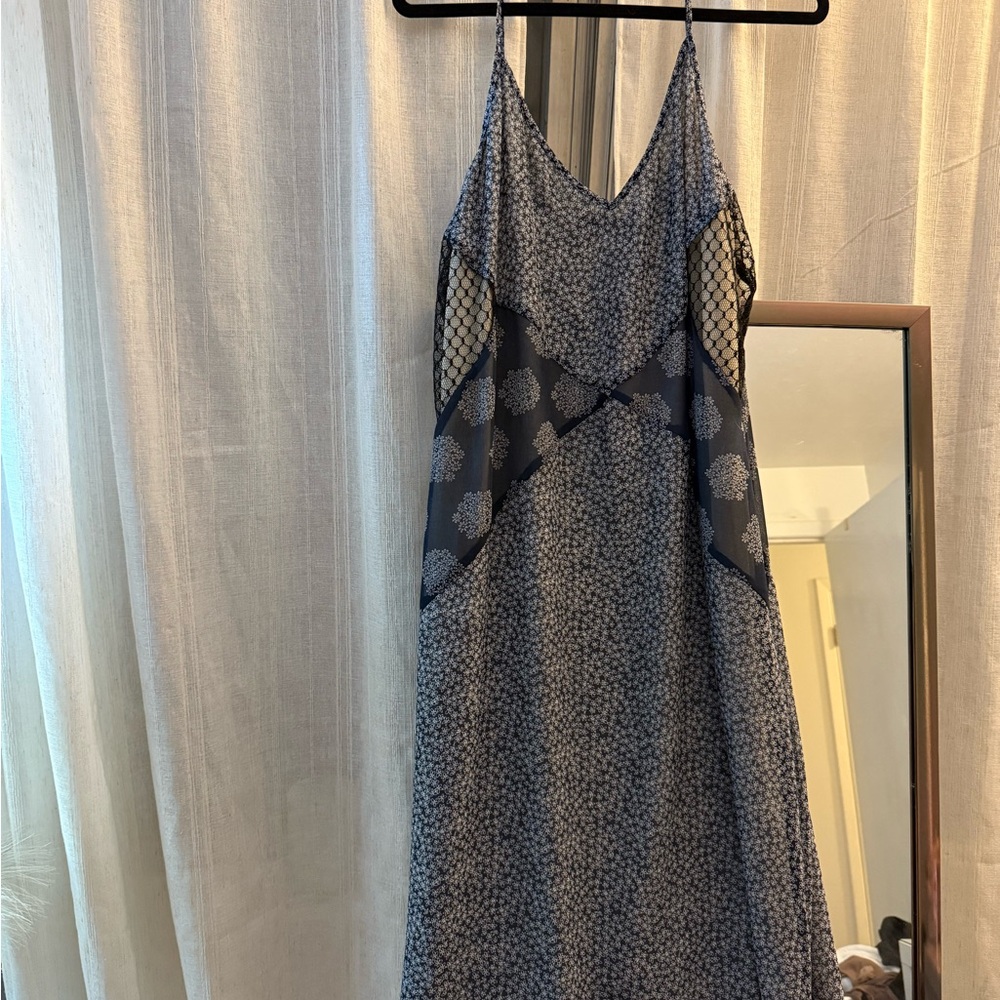 Elegant Blue Floral Women's Dress